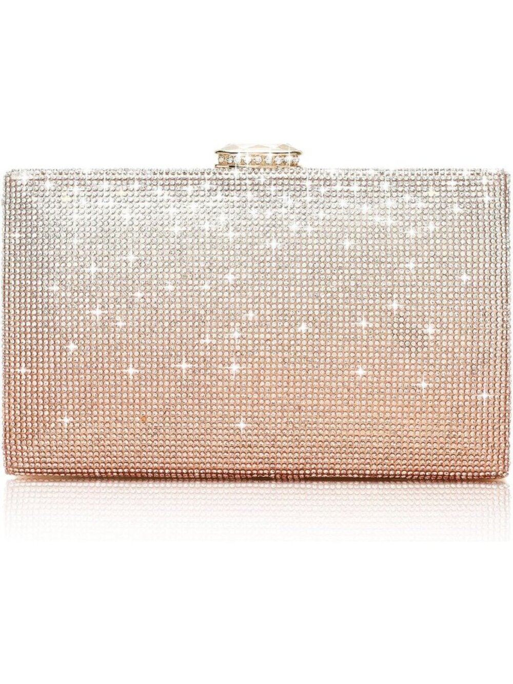 〽️Women's Champagne Elegant Crystal Evening Wedding Clutch Purse Crossbody Bag